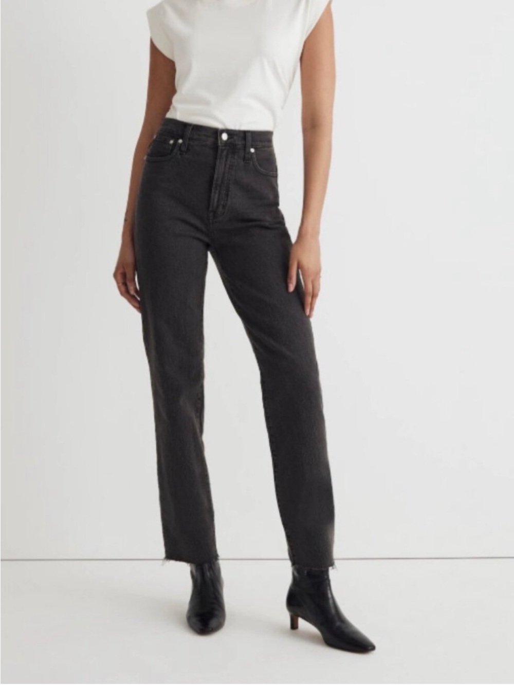 Madewell The Perfect Vintage Straight Jeans - Black Wash